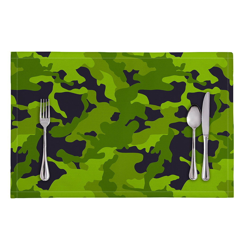 Lime Green Camouflage Print Placemat