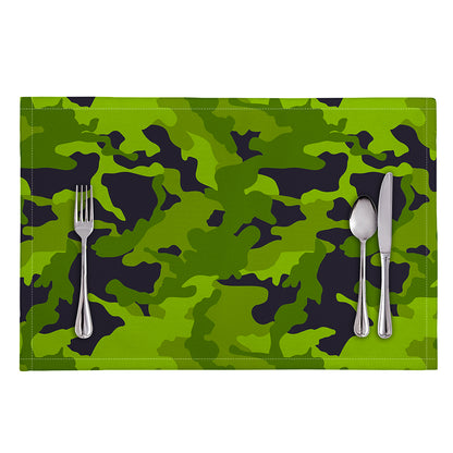 Lime Green Camouflage Print Placemat