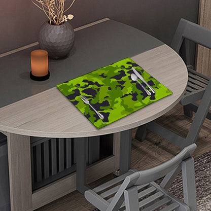Lime Green Camouflage Print Placemat