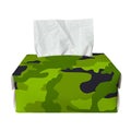 Lime Green Camouflage Print Rectangle Tissue Box Cover