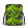 Lime Green Camouflage Print Rectangular Crossbody Bag