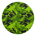 Lime Green Camouflage Print Round Blanket