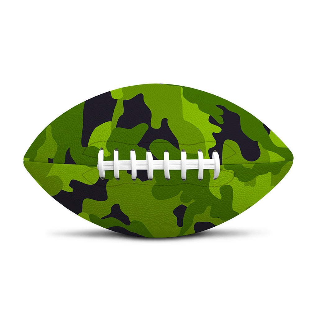 Lime Green Camouflage Print Rugby Ball
