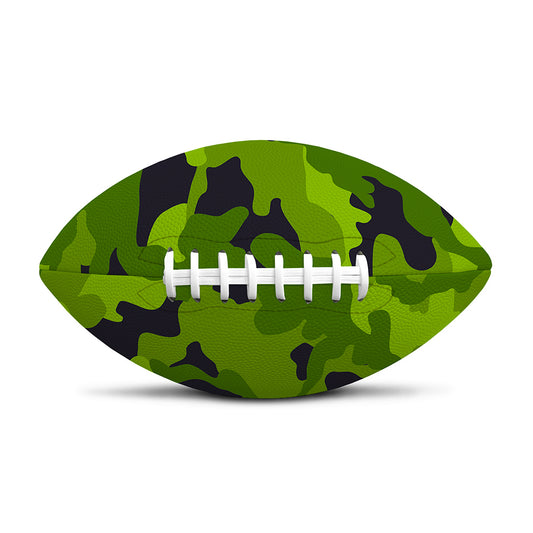 Lime Green Camouflage Print Rugby Ball