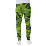 Lime Green Camouflage Print Scuba Joggers