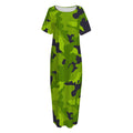 Lime Green Camouflage Print Short Sleeve Long Nightdress