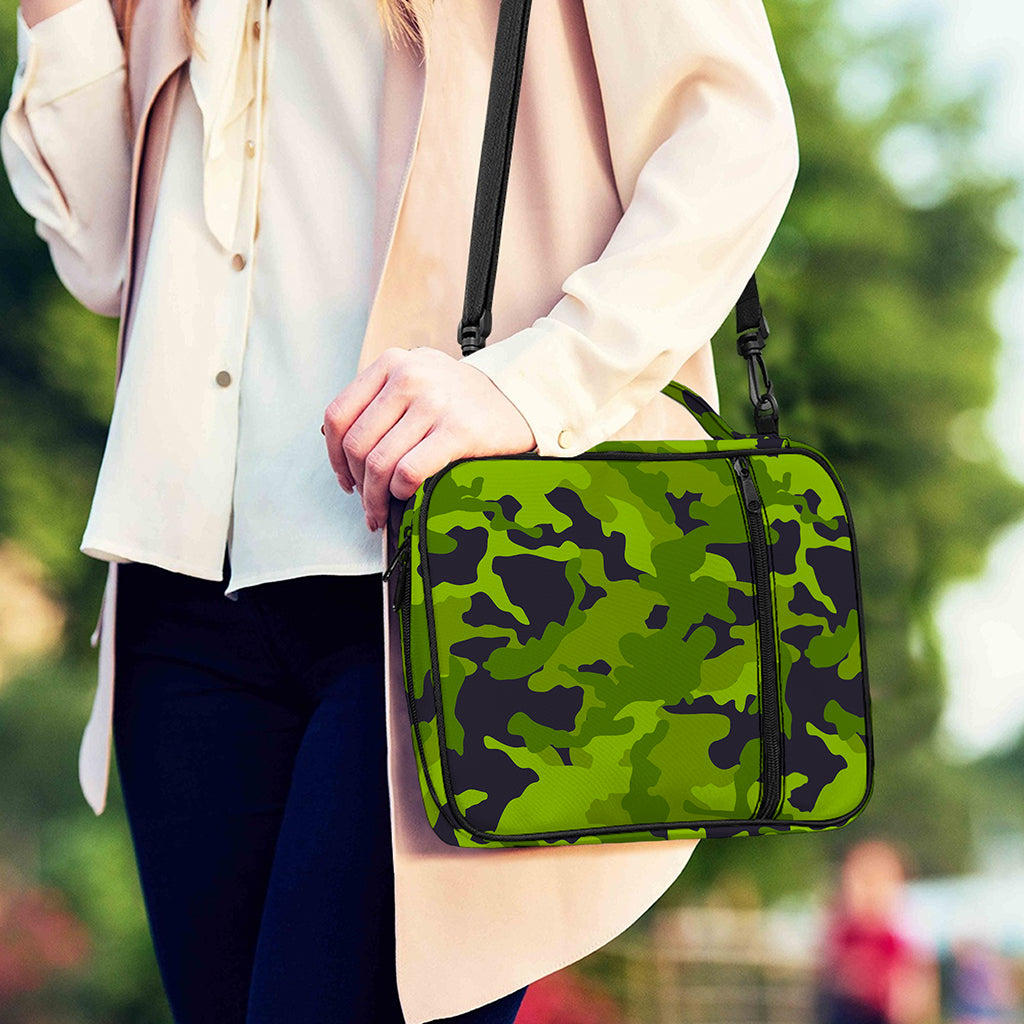 Lime Green Camouflage Print Shoulder Strap Bible Bag