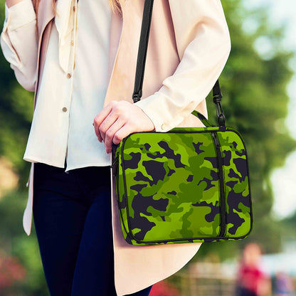 Lime Green Camouflage Print Shoulder Strap Bible Bag