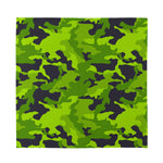 Lime Green Camouflage Print Silk Bandana