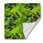 Lime Green Camouflage Print Silk Bandana