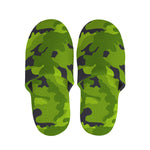 Lime Green Camouflage Print Slippers