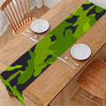 Lime Green Camouflage Print Table Runner