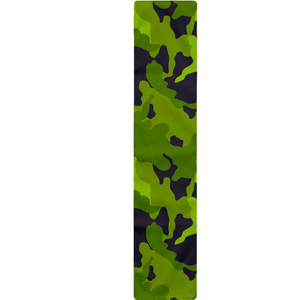 Lime Green Camouflage Print Table Runner