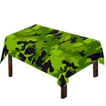 Lime Green Camouflage Print Tablecloth
