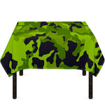 Lime Green Camouflage Print Tablecloth