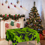Lime Green Camouflage Print Tablecloth