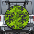 Lime Green Camouflage Print Tire Cover