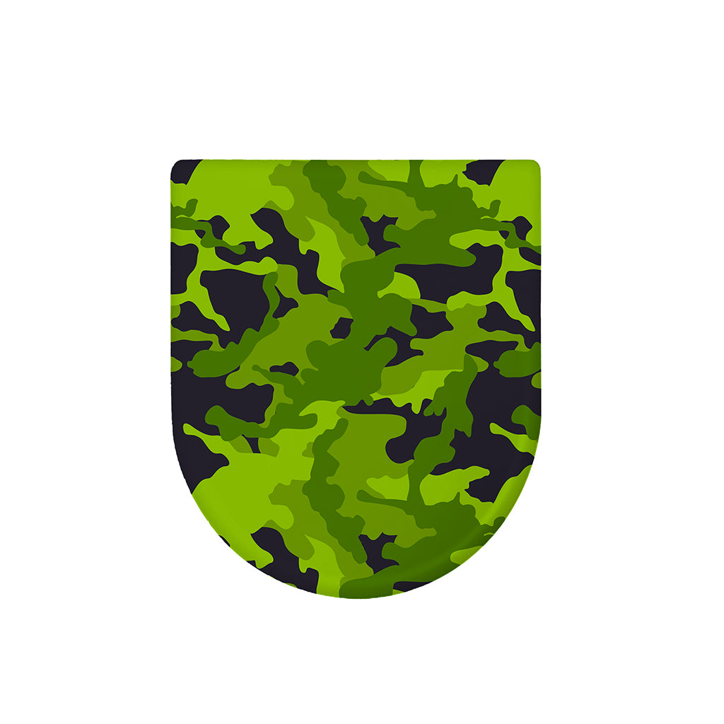 Lime Green Camouflage Print Toilet Lid Cover
