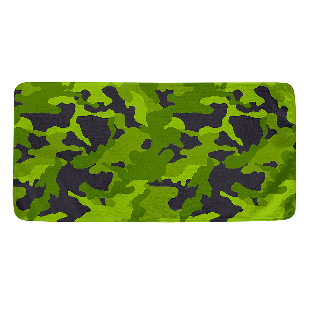 Lime Green Camouflage Print Towel