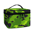 Lime Green Camouflage Print Travel Makeup Bag