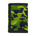 Lime Green Camouflage Print Trifold Wallet