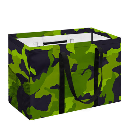 Lime Green Camouflage Print Utility Tote Bag