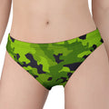 Lime Green Camouflage Print Women's Panties