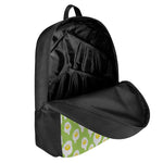 Lime Green Fried Eggs Pattern Print 17 Inch Backpack