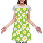 Lime Green Fried Eggs Pattern Print Adjustable Apron