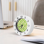 Lime Green Fried Eggs Pattern Print Alarm Clock