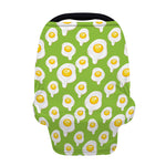 Lime Green Fried Eggs Pattern Print Baby Seat Cover