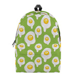 Lime Green Fried Eggs Pattern Print Backpack