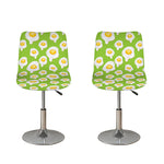 Lime Green Fried Eggs Pattern Print Bar Stool Covers