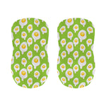 Lime Green Fried Eggs Pattern Print Bar Stool Covers