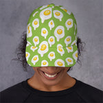 Lime Green Fried Eggs Pattern Print Baseball Cap