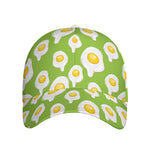 Lime Green Fried Eggs Pattern Print Baseball Cap