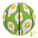 Lime Green Fried Eggs Pattern Print Basketball