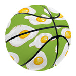 Lime Green Fried Eggs Pattern Print Basketball