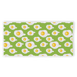 Lime Green Fried Eggs Pattern Print Beach Towel