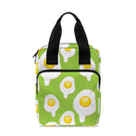 Lime Green Fried Eggs Pattern Print Bible Tote Bag