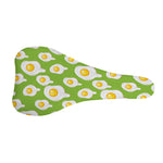 Lime Green Fried Eggs Pattern Print Bicycle Seat Cover