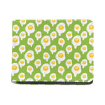 Lime Green Fried Eggs Pattern Print Bifold Wallet