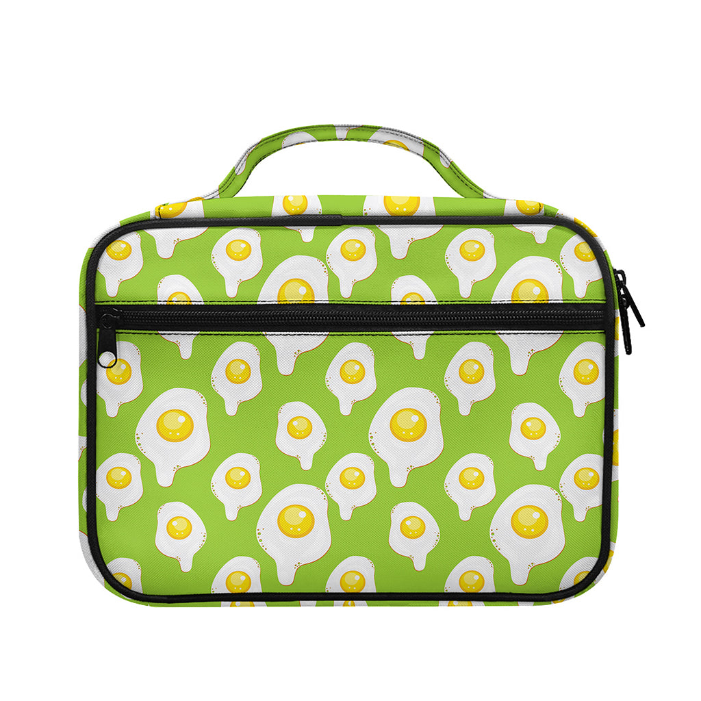 Lime Green Fried Eggs Pattern Print Briefcase Bible Bag