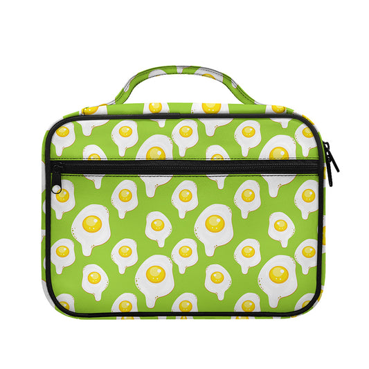 Lime Green Fried Eggs Pattern Print Briefcase Bible Bag