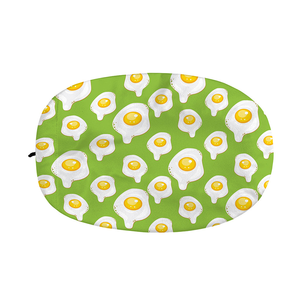 Lime Green Fried Eggs Pattern Print Car Side Mirror Covers
