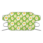 Lime Green Fried Eggs Pattern Print Car Windshield Snow Cover