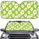 Lime Green Fried Eggs Pattern Print Car Windshield Sun Shade