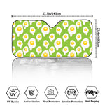 Lime Green Fried Eggs Pattern Print Car Windshield Sun Shade