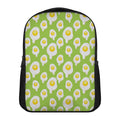 Lime Green Fried Eggs Pattern Print Casual Backpack