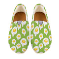 Lime Green Fried Eggs Pattern Print Casual Shoes